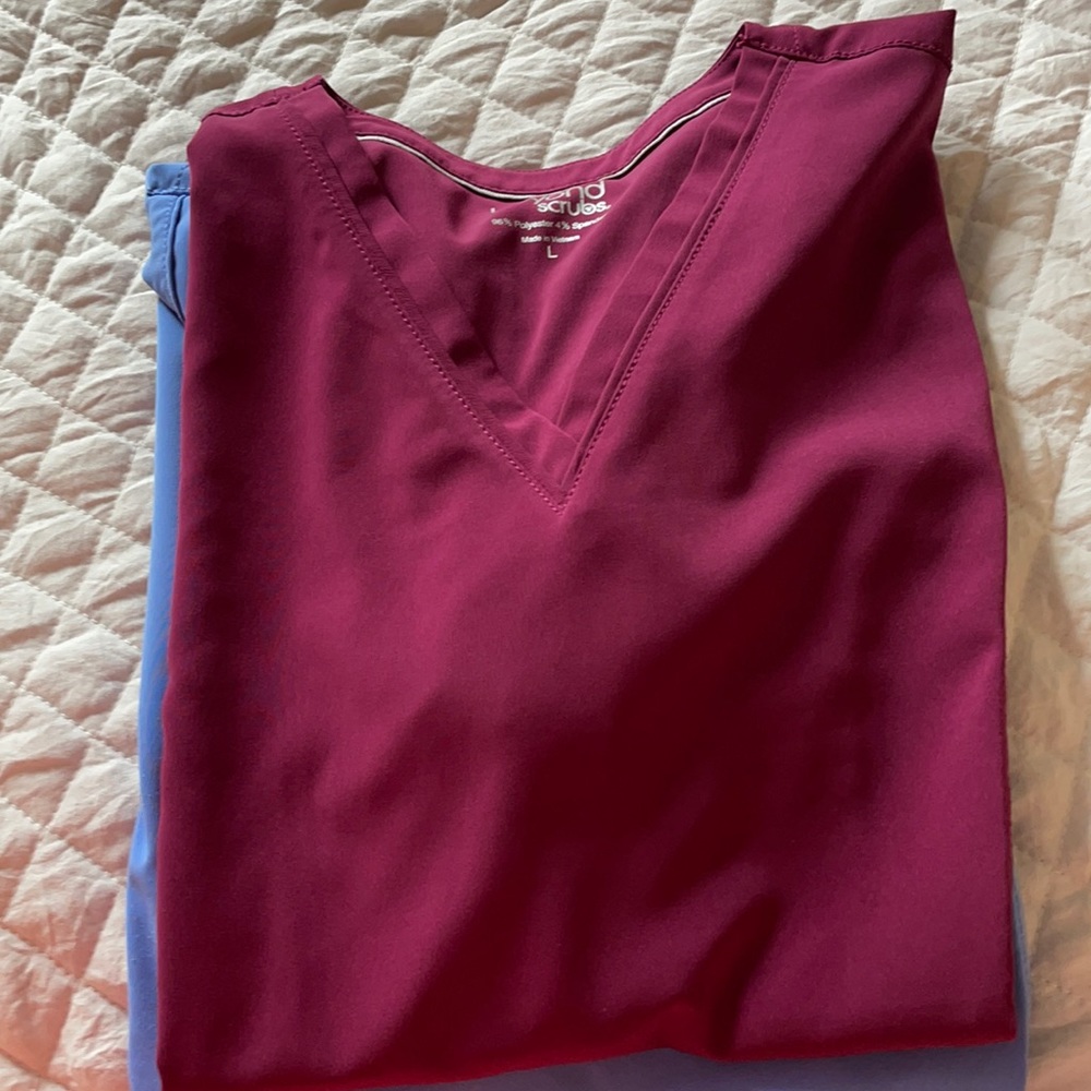Maroon scrub top
